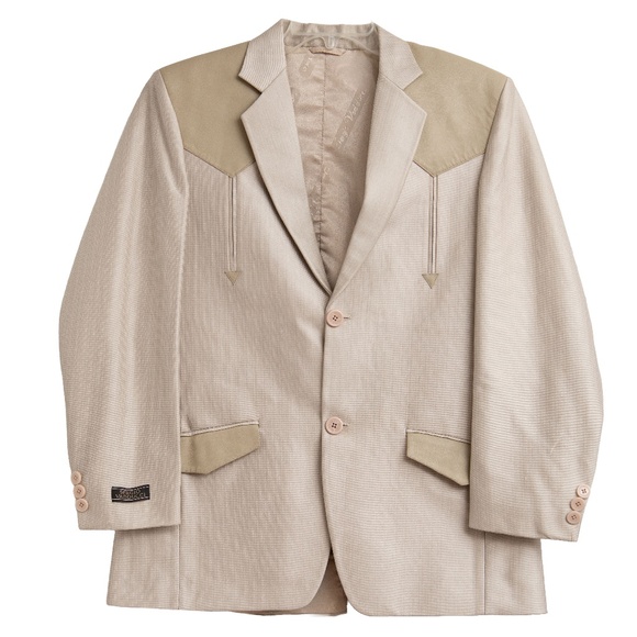 Sergio Vadducci Suit Jacket Blazer, Western Style Formal Wear Beige Men's Small - Picture 1 of 5